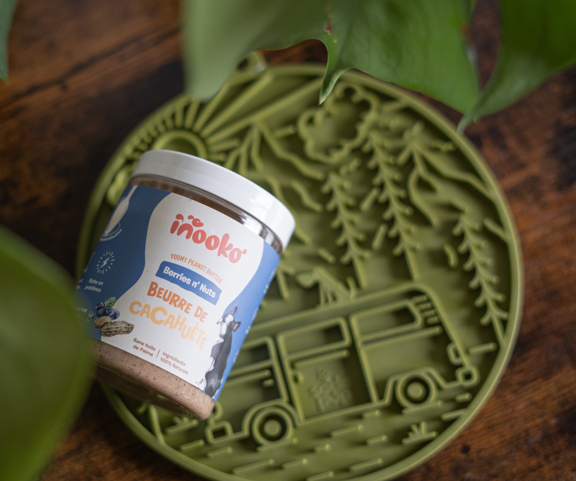 Tapis de léchage pour chien avec pot de beurre de cacahuète sans huile de palme, bien être de nos animaux