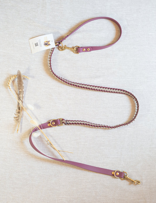 Laisse 3 points - Burgundy & Mocca