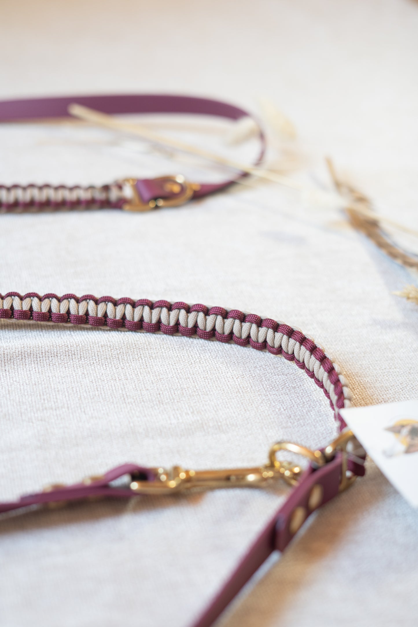 Laisse 3 points - Burgundy & Mocca